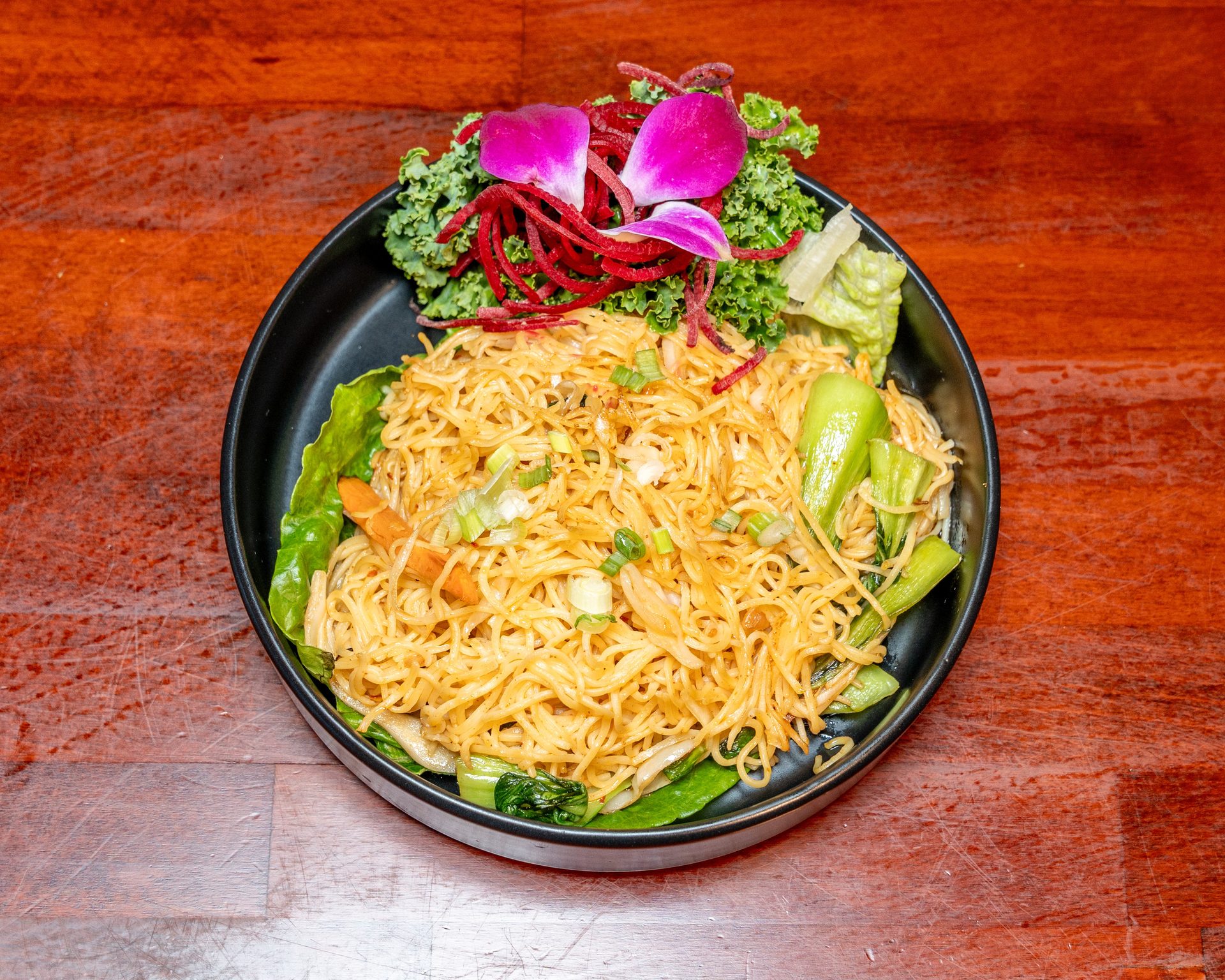 Seafood, meat, vegetarian, and noodles